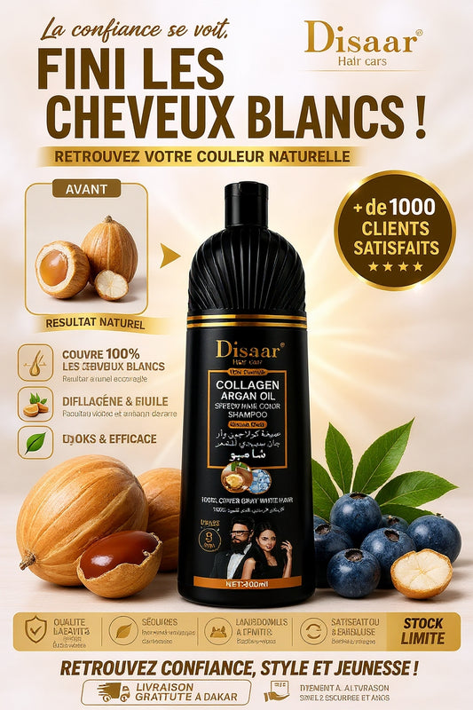 Shampoing DISAAR anti-cheveux blanc au collagène - 400 ml