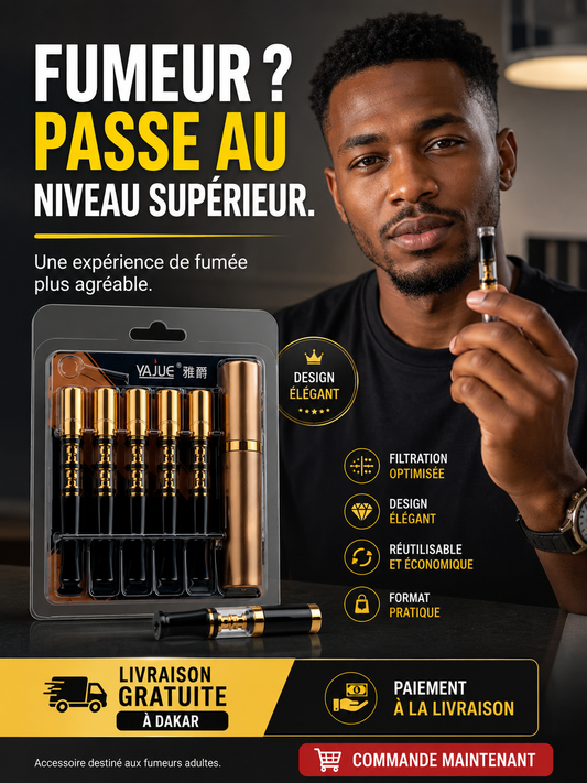 Pack de Filtres Cigarette Anti-Goudron avec Boîtier de Transport