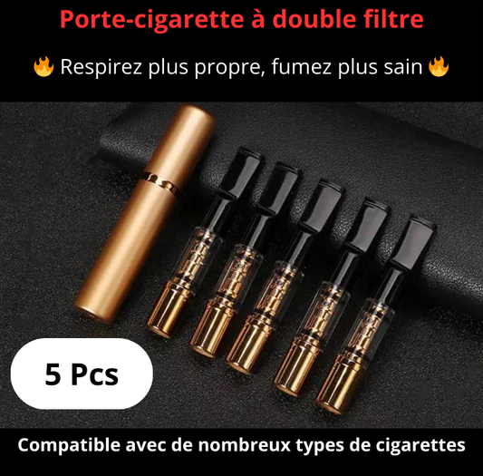 Filtre cigarette anti-goudron - Paquet de 5 pièces+Boîtier